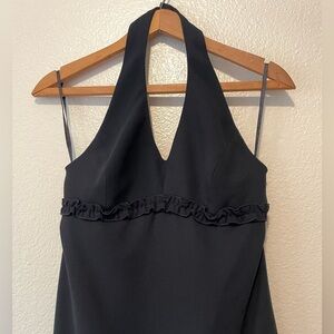 Vintage Black Midi Dress•